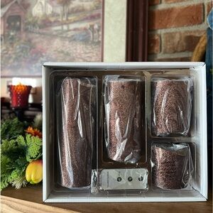 5-Piece Bronze Sparkle Candle Set with Remote